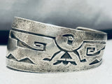 One Of The Most Unique Shank Vintage Native American Hopi Sterling Silver Bird Bracelet-Nativo Arts