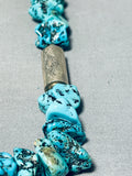 Native American Amazing Vintage Santo Domingo Sleeping Beauty Turquoise Sterling Silver Necklace-Nativo Arts