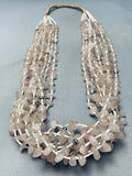 Rare Vintage Santo Domingo Pink Quartz Sterlign Silver Squaw Necklace-Nativo Arts