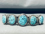 Lone Mountain Turquoise!! Vintage Native American Navajo Sterling Silver Bracelet-Nativo Arts