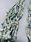 685 Grams!! Vintage Native American Navajo Green Turquoise Sterling Silver Necklace-Nativo Arts