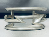 Lightning Bolt!! Vintage Native American Navajo Sterling Silver Bracelet-Nativo Arts