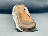 Outstanding Native American Navajo Agate Sterling Silver Ring Signed-Nativo Arts