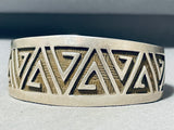 Amazing Native American Navajo J.cowboy Signed Sterling Silver Bracelet-Nativo Arts