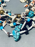 One Of The Most Fabulous Vintage Native American Navajo Turquoise Sterling Silver Necklace-Nativo Arts