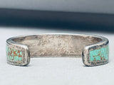 6 Inch Wrist Vintage Native American Navajo Turquoise Inlay Sterling Silver Bracelet-Nativo Arts