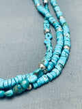 Dropdead Gorgeous Vintage Native American Navajo Deep Blue Turquoise Sterling Silver Necklace-Nativo Arts