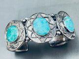 Fascinating Vintage Native American Navajo Sleeping Beauty Turquoise Sterling Silver Bracelet-Nativo Arts