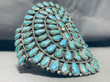 Vintage Native American Navajo Royston Turquoise Cluster Sterling Silver Cuff Bracelet-Nativo Arts