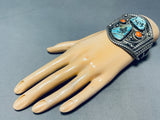 Museum Vintage Native American Navajo #8 Turquoise Sterling Silver Bracelet-Nativo Arts