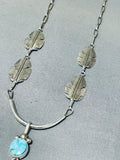 Authentic Be Nebagye (d) Vintage Native American Navajo Turquoise Sterling Silver Necklace-Nativo Arts