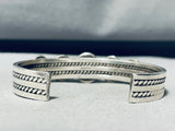 Lone Mountain Turquoise!! Vintage Native American Navajo Sterling Silver Bracelet-Nativo Arts