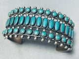One Of Best Triple Row Early Vintage Native American Navajo Turquoise Sterling Silver Bracelet-Nativo Arts