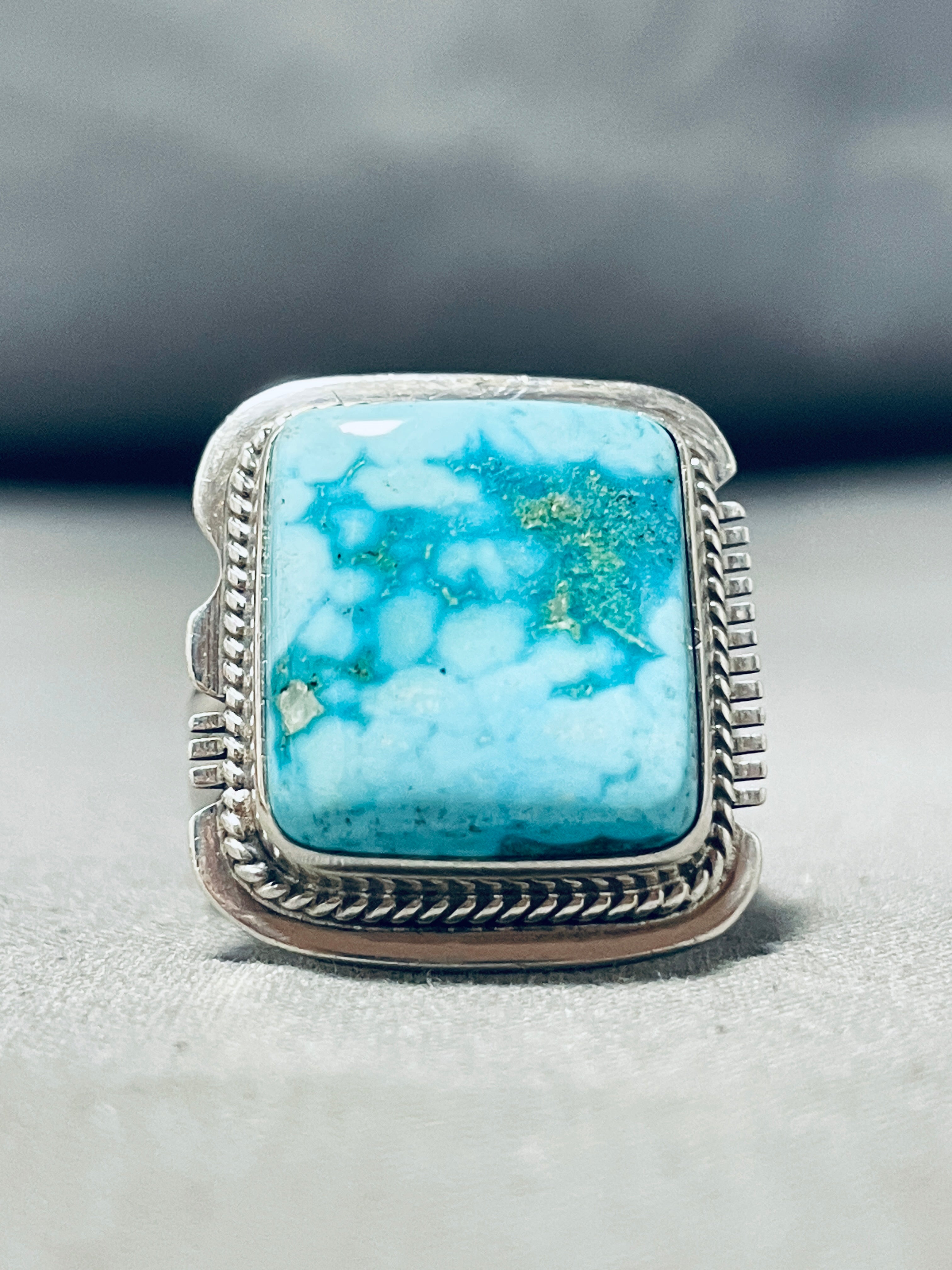 larson lee Native American Navajo Carico Lake Turquoise Sterling
