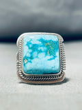 larson lee Native American Navajo Carico Lake Turquoise Sterling Silver Ring Signed Larson Lee-Nativo Arts