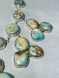 The Craziest And Best Vintage Native American Navajo Green Turquoise Sterling Silver Necklace-Nativo Arts