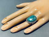 Authentic Native American Navajo Gilbert Turquoise Sterling Silver Ring-Nativo Arts