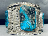 The Best Vintage Native American Navajo Blue Diamond Turquoise Sterling Silver Bracelet-Nativo Arts