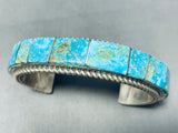 6.5 Inch Wrist Native American Navajo Turquoise Inlay Sterling Silver Bracelet-Nativo Arts