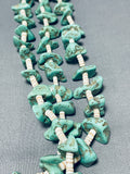 Native American 156 Grams Vintage Navajo Green Turquoise Nugget Sterling Silver Necklace-Nativo Arts