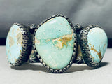 Apache Canyon Turquoise!! 123 Grams Vintage Native American Navajo Sterling Silver Bracelet-Nativo Arts