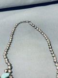 Gorgy 182 Grams Vintage Native American Navajo Turquoise Sterling Silver Squash Blossom Necklace-Nativo Arts