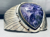 Jonny Peters Vintage Native American Navajo Charoite Sterling Silver Bracelet-Nativo Arts