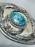 5 Inches Long 251 Grams!!! Vintage Navaj Turquoise Sterling Silver Buckle-Nativo Arts