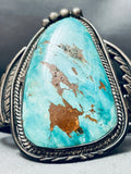 Rare 'Old Deposit Kingman' Turquoise Vintage Native American Navajo Sterling Silver Bracelet-Nativo Arts