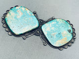 5 Inch Long Heavy Vintage Native American Navajo Turquoise Sterling Silver Pin-Nativo Arts