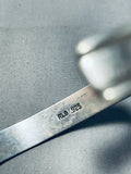 Magnificent Vintage Native American Navajo Sterling Silver Signed Bracelet-Nativo Arts