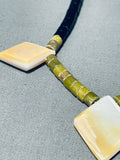 Native American Glorious Vintage Santo Domingo Serpentine Shell Sterling Silver Necklace-Nativo Arts