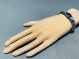 Crow Springs Rare Turquoise! Vintage Native American Navajo Sterling Silver Bracelet-Nativo Arts