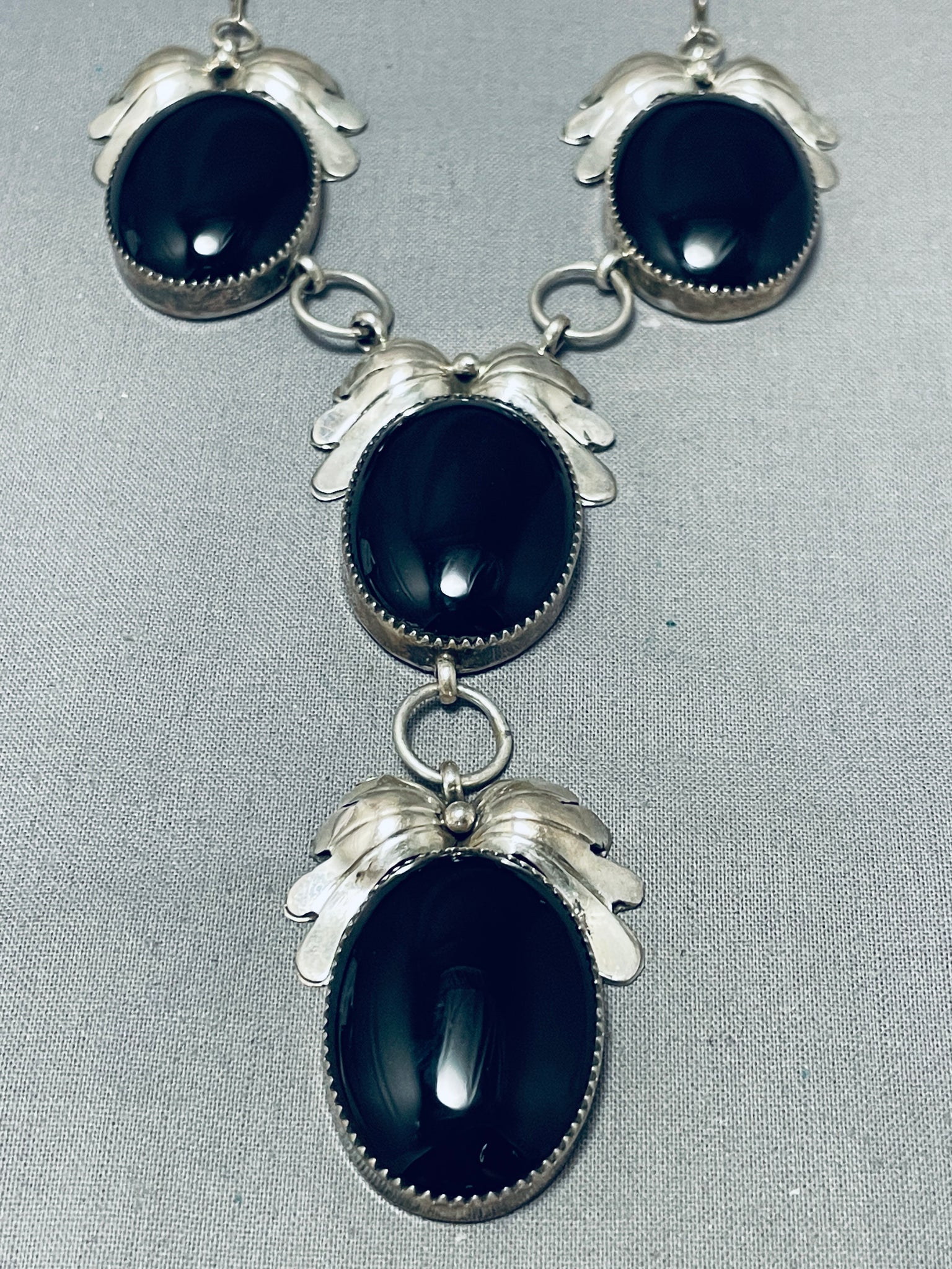 Black onyx deals sterling silver necklace