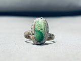 Early Vintage Native American Navajo Cerrillos Turquoise Sterling Silver Ring Old-Nativo Arts