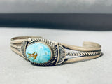 Exquisite Native American Navajo Rare Candelaria Turquoise Sterling Silver Bracelet-Nativo Arts