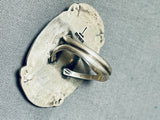 Joseph Tom Vintage Native American Navajo Domed Turquoise Sterling Silver Ring-Nativo Arts