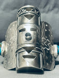3 Story Kachina Native American Navajo Turquoise Sterling Silver Bracelet-Nativo Arts