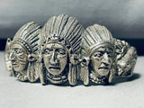 Chief Family!! Vintage Sterling Silver Bracelet Cuff Old-Nativo Arts