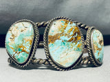 Coil Cuff!! Rare Early Deposit Vintage Native American Navajo Royston Turquoise Bracelet-Nativo Arts