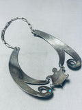 Will Talaheftewa!! Vintage HopI Turquoise Sterling Silver Necklace Old-Nativo Arts