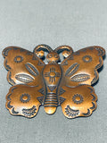 Graceful Vintage Native American Navajo Copper Butterfly Pin-Nativo Arts