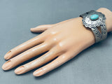 Amazing Vintage Native American Navajo Domed Turquoise Concho Sterling Silver Bracelet-Nativo Arts