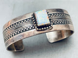 Amazing Vintage Native American Navajo Opal Sterling Silver Stamped Bracelet Cuff-Nativo Arts