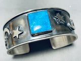 The Best Vintage Native American Navajo Stars & Moon Turquoise Sterling Silver Bracelet-Nativo Arts