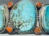 One Of The Best Vintage Native American Navajo #8 Turquoise Sterling Silver Bracelet-Nativo Arts