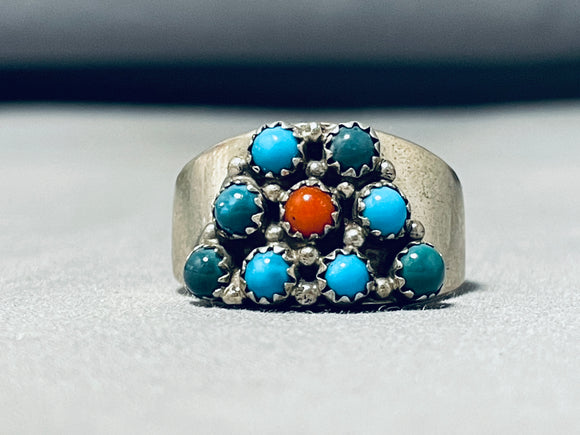 Impressive Vintage Native American Navajo Sleeping Beauty Turquoise Sterling Silver Ring-Nativo Arts