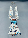 One Of The Most Unique Native American White Stone Turquoise Necklace-Nativo Arts