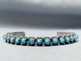 Stunning Vintage Native American Navajo Blue Turquoise Sterling Silver Bracelet-Nativo Arts