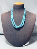 Graduating Turquoise Discs Vintage Native American Navajo Sterling Silver Necklace-Nativo Arts